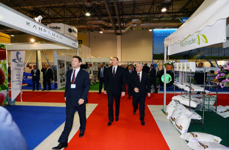 Azerbaijani president observes two exhibitions in Baku (PHOTO)