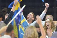 Как Монс Сельмерлёв  праздновал победу на сцене «Евровидения 2015» (ФОТО)