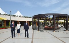 Ilham Aliyev, his spouse attend opening of  recreation and entertainment center (PHOTO)