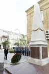 Azerbaijani president visits memorial in honor of Azerbaijan Democratic Republic