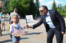 В Трускавце прошла праздничная акция,  посвященная Евроиграм 2015 года в Баку (ФОТО)