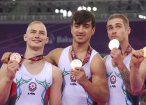 Состоялась церемония награждения азербайджанских гимнастов, завоевавших "бронзу" на Евроиграх (ФОТО) (ВИДЕО)