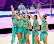 Азербайджанские гимнастки выступили с лентами в групповых упражнениях  в рамках Евроигр (ФОТО)