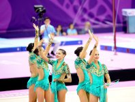 Азербайджанские гимнастки выступили с лентами в групповых упражнениях  в рамках Евроигр (ФОТО)