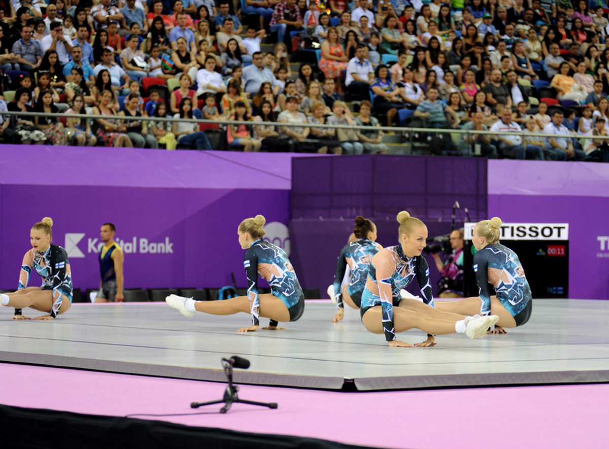 Qualifications in aerobic gymnastics, trampoline continue at Baku 2015