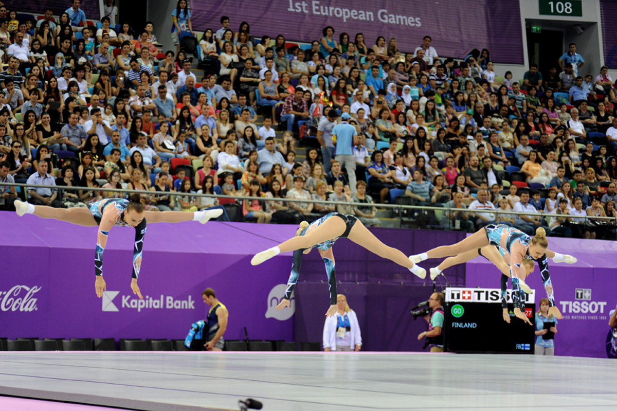 Qualifications in aerobic gymnastics, trampoline continue at Baku 2015