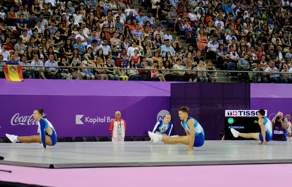 Qualifications in aerobic gymnastics, trampoline continue at Baku 2015