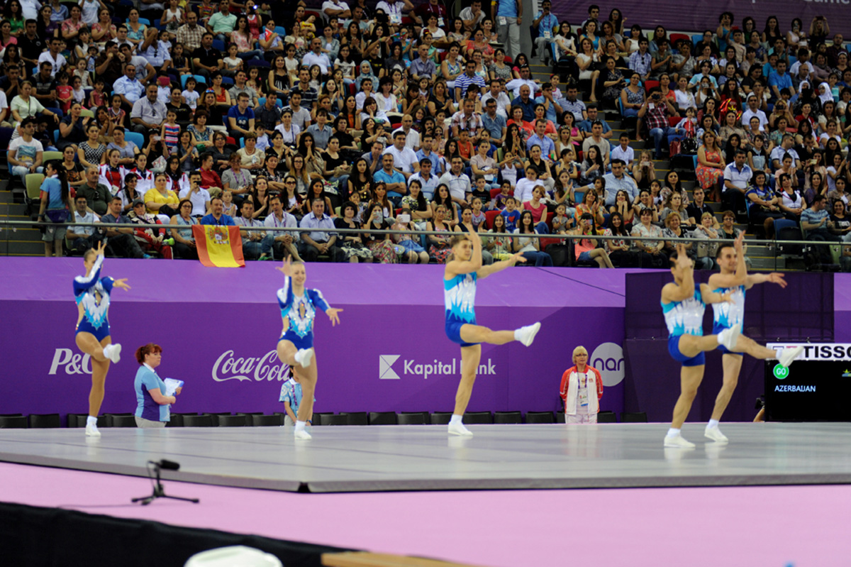 Qualifications in aerobic gymnastics, trampoline continue at Baku 2015