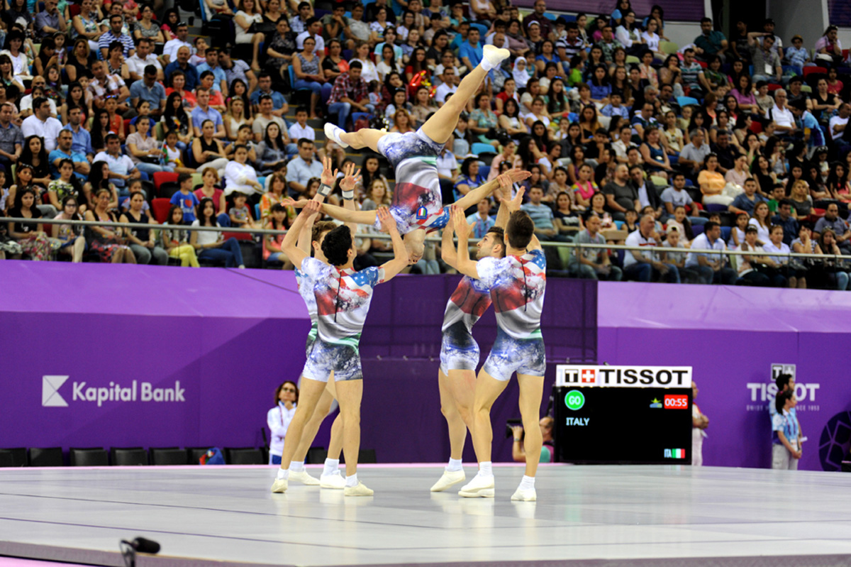 Qualifications in aerobic gymnastics, trampoline continue at Baku 2015