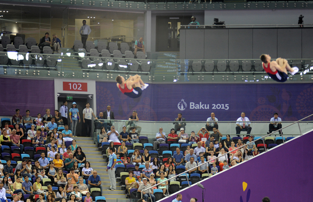 Qualifications in aerobic gymnastics, trampoline continue at Baku 2015