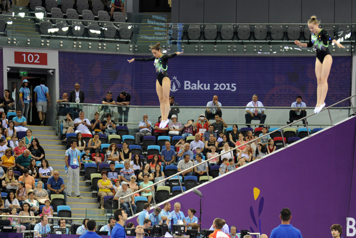 Qualifications in aerobic gymnastics, trampoline continue at Baku 2015