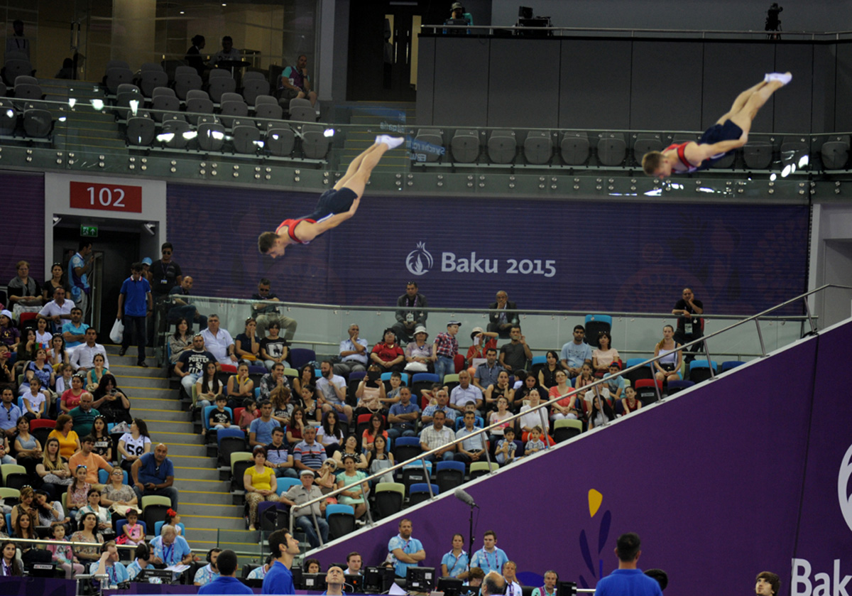 Qualifications in aerobic gymnastics, trampoline continue at Baku 2015