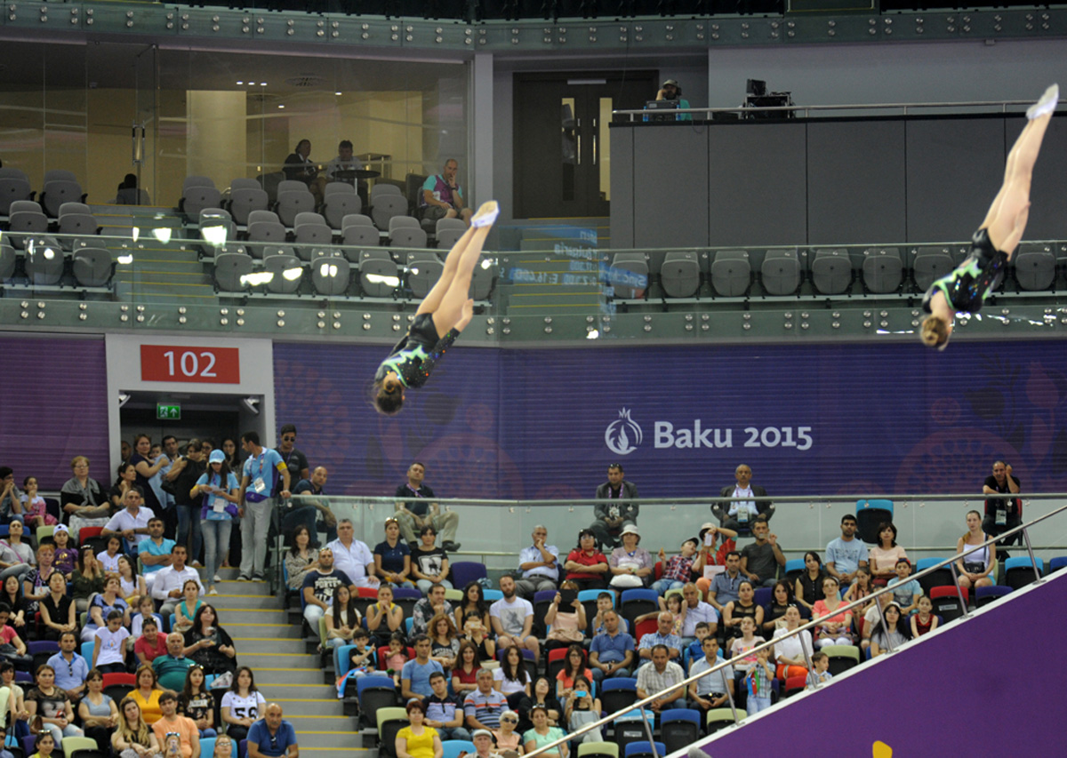 Qualifications in aerobic gymnastics, trampoline continue at Baku 2015
