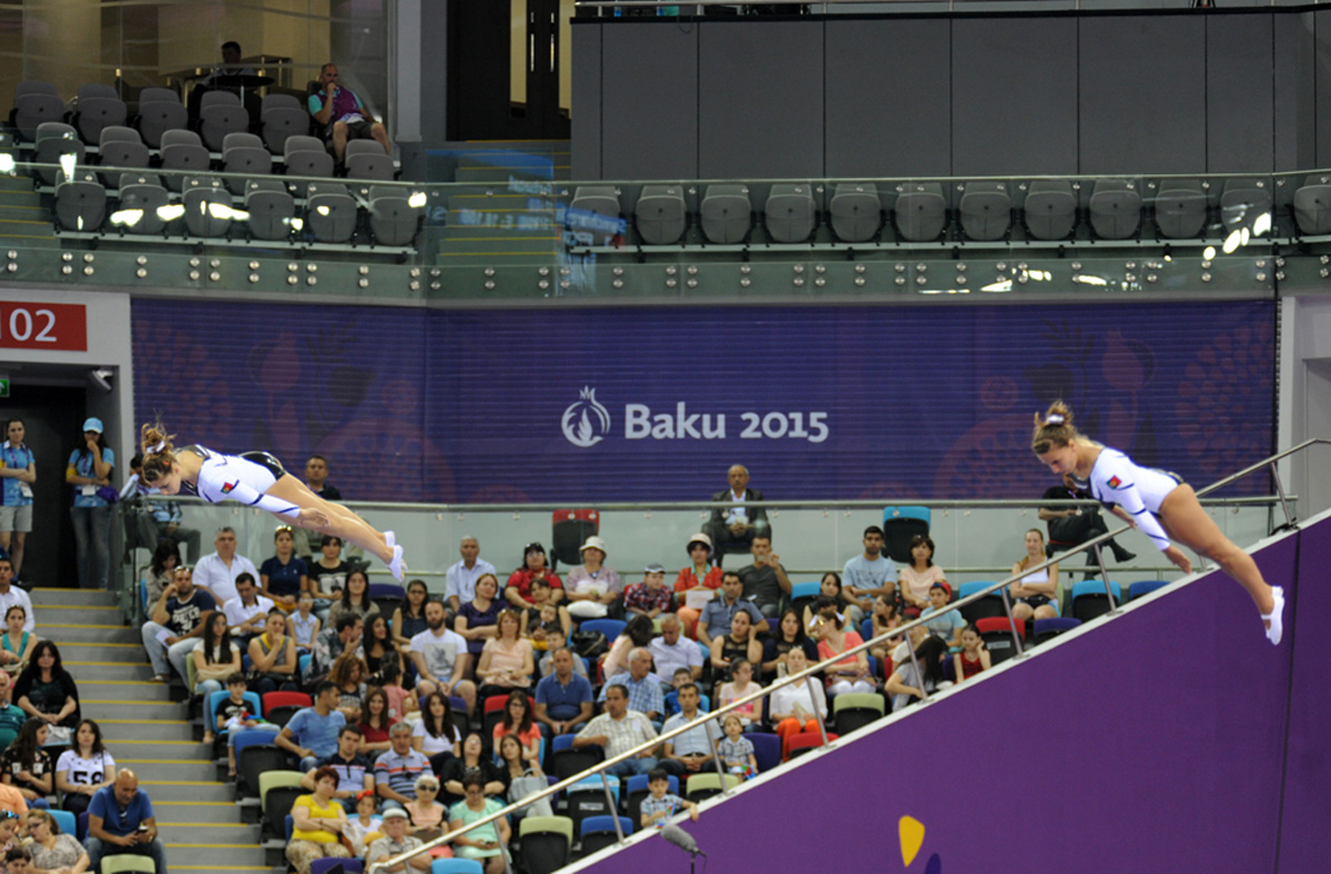 Qualifications in aerobic gymnastics, trampoline continue at Baku 2015