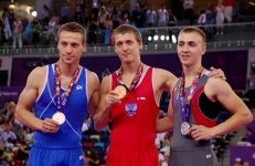Азербайджанский гимнаст завоевал бронзовую медаль Евроигр по прыжкам на батуте (ФОТО)