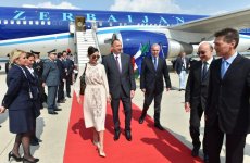 Президент Азербайджана и его супруга прибыли в Италию с рабочим визитом (ФОТО)