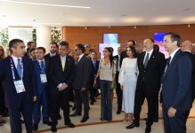 Президент Ильхам Алиев и его супруга приняли участие в «Национальном дне» на азербайджанском павильоне выставки "Milan Expo 2015"