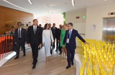 Президент Ильхам Алиев и его супруга приняли участие в «Национальном дне» на азербайджанском павильоне выставки "Milan Expo 2015"