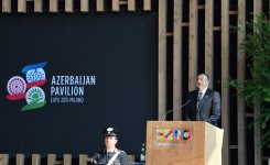 Президент Ильхам Алиев и его супруга приняли участие в «Национальном дне» на азербайджанском павильоне выставки "Milan Expo 2015"