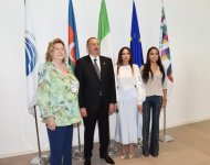Президент Ильхам Алиев и его супруга приняли участие в «Национальном дне» на азербайджанском павильоне выставки "Milan Expo 2015"