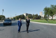 Президент Ильхам Алиев ознакомился с состоянием ряда улиц в Баку