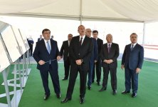 Ильхам Алиев принял участие в церемонии подачи воды для орошения из канала Тахтакерпю-Джейранбатан (ФОТО)