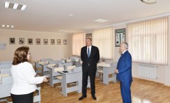 Azerbaijani president reviews one of schools after repair in Baku