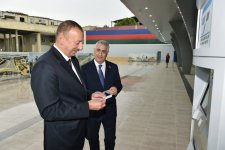 Azerbaijani president attends ceremony to see off first train on Baku-Sumgayit route
