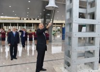Azerbaijani president attends ceremony to see off first train on Baku-Sumgayit route