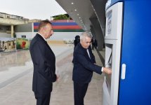 Azerbaijani president attends ceremony to see off first train on Baku-Sumgayit route