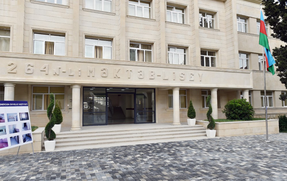 Azerbaijani president reviews school-lyceum No. 264 after repair in Baku