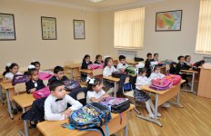 President Ilham Aliyev reviews school No. 148 after reconstruction in Baku