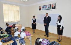 President Ilham Aliyev reviews school No. 148 after reconstruction in Baku