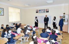 President Ilham Aliyev reviews school No. 148 after reconstruction in Baku