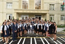President Ilham Aliyev reviews school No. 148 after reconstruction in Baku
