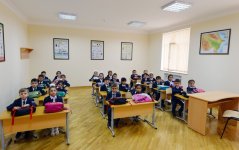 President Ilham Aliyev reviews school No. 148 after reconstruction in Baku
