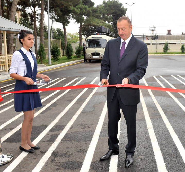 President Ilham Aliyev reviews school No. 148 after reconstruction in Baku