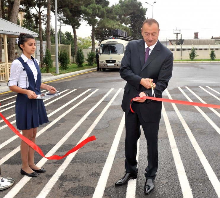 President Ilham Aliyev reviews school No. 148 after reconstruction in Baku