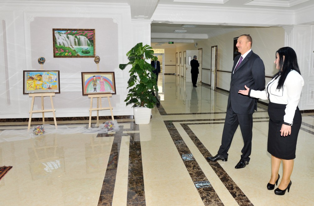 President Ilham Aliyev reviews school No. 148 after reconstruction in Baku