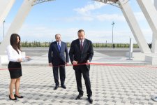 Президент Ильхам Алиев принял участие в открытии Площади флага в Кюрдамире
