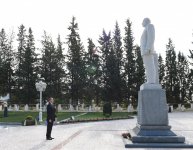 Azerbaijani president arrives in Kurdamir district