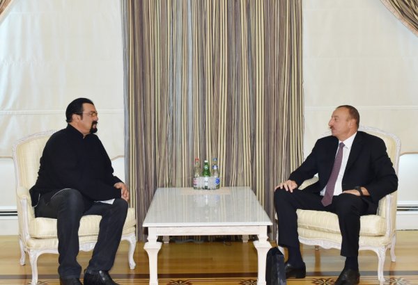 Azerbaijani president receives famous actor Steven Seagal