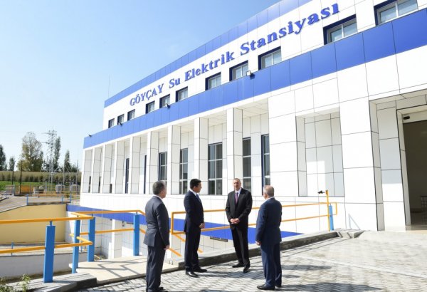 Azerbaijani president attends opening of Goychay hydroelectric power station