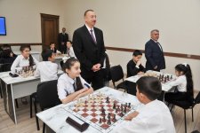Президент Ильхам Алиев принял участие в открытии Шахматной школы в Гейчае