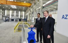 Президент Ильхам Алиев принял участие в открытии завода технического оборудования в Сумгайыте