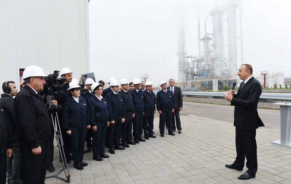 Ilham Aliyev launches new installations in Ethylene and Polyethylene Plant in Sumgayit