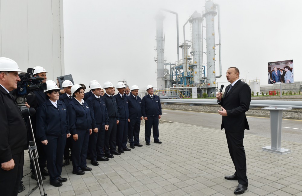 Ilham Aliyev launches new installations in Ethylene and Polyethylene Plant in Sumgayit