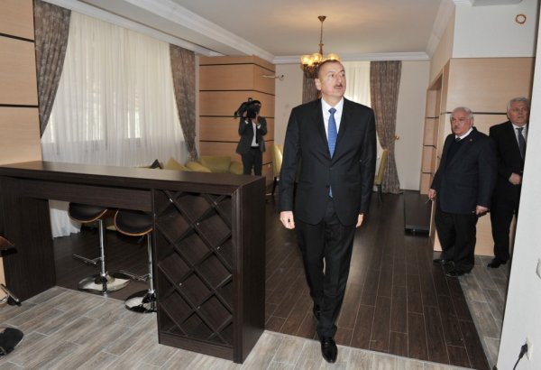 Azerbaijan's president views “Markhal” sanatorium and resort construction in Shaki