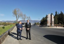 Президент Азербайджана ознакомился с работой по расширению магистрали Евлах-Балакен (ФОТО)