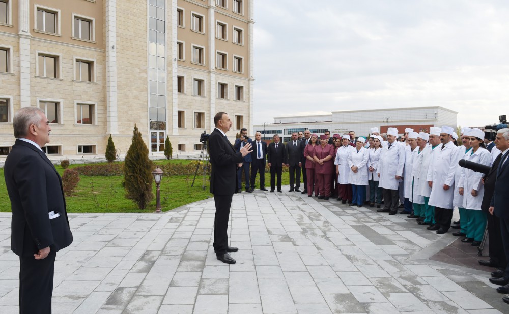 Президент Ильхам Алиев принял участие в открытии больницы в Нахчыване (ФОТО)